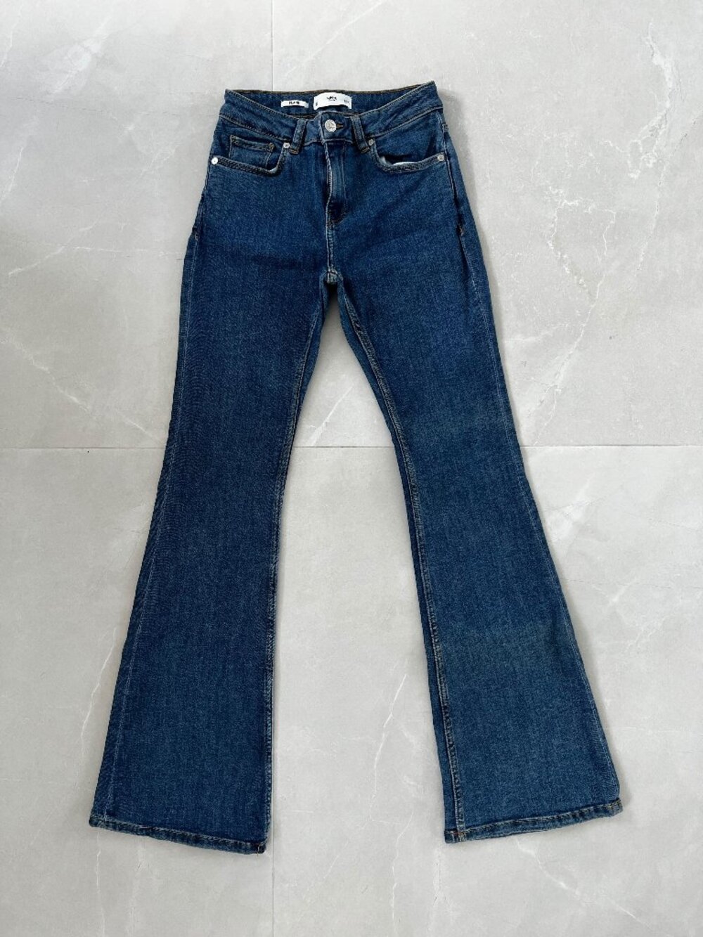 Mango High-Waisted Flare Leg Blue Jeans (Size 2 / USA 2)